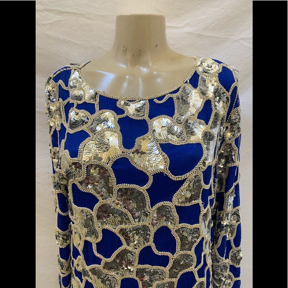 VTG 80s Xoanon Sz M Embellished Knee Length Dress - Picture 3 of 11